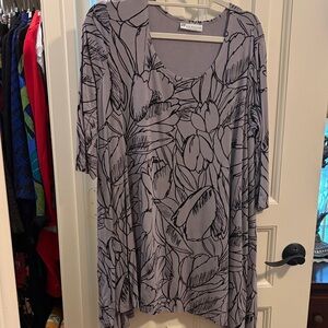 Bryn Walker Lavender Floral A-Line Tunic